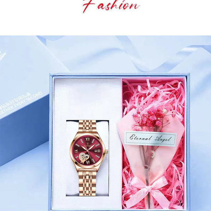 POEDAGAR Orologi di lusso da donna Orologio da donna impermeabile con data luminosa in acciaio inossidabile Orologio da polso da donna al quarzo alla moda elegante platinumshop