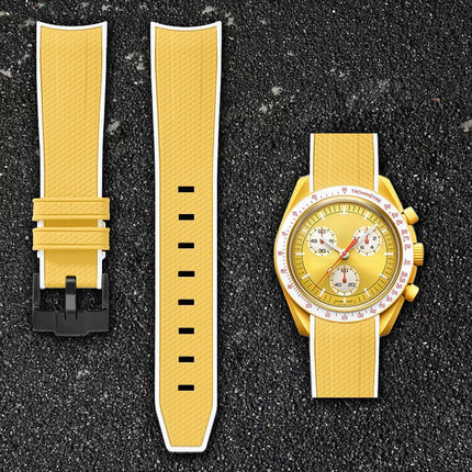 Per Omega Swatch 20mm Curva cinturino per orologio Speedmaster MoonSwatch Planet Snoopy cinturino cinturino a sgancio rapido braccialetto in gomma platinumshop