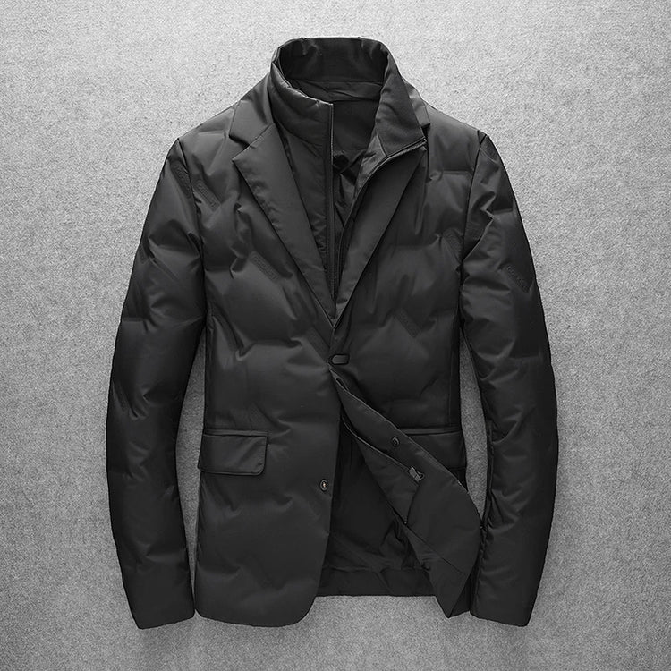 Minglu Autumn Winter White Duck Down Men's Jackets High Quality Solid Color Detachable Collar Single Breasted Male Coats 4XL