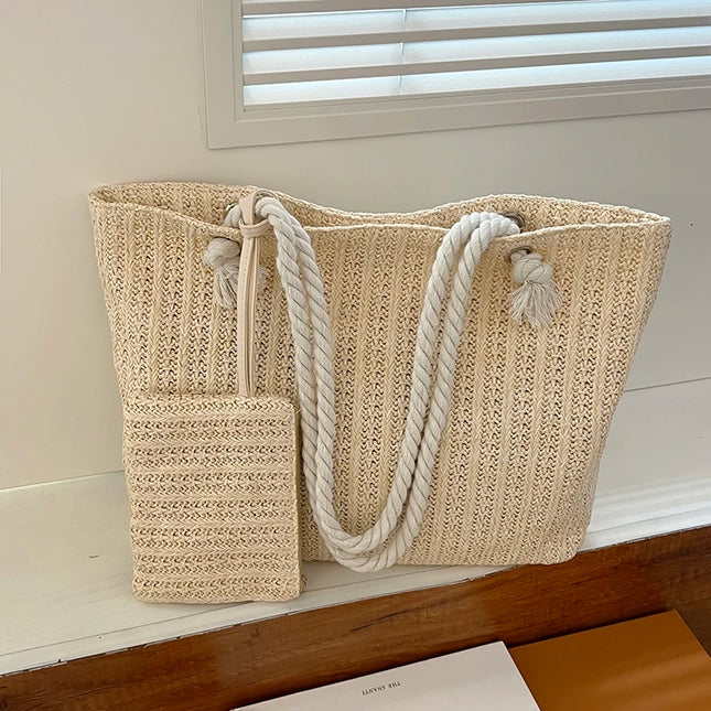 Designer Women's Bags Fashion Large Capacity Straw Tote Bag Summer Beach Bag Casual Big Bali Bag