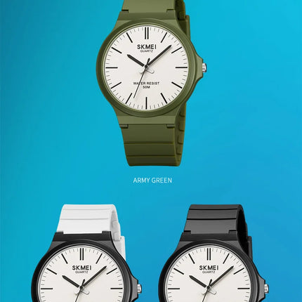 SKMEI Top Brand Casual Quartz Wristwatches Mens New Simple TPU Strap 3Bar Waterproof Watches For Male Time Clock Reloj Hombre