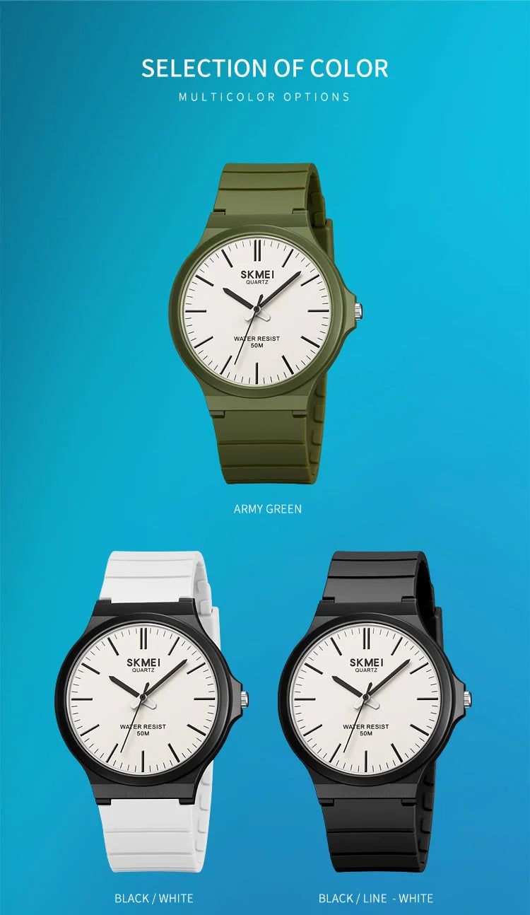 SKMEI Top Brand Casual Quartz Wristwatches Mens New Simple TPU Strap 3Bar Waterproof Watches For Male Time Clock Reloj Hombre