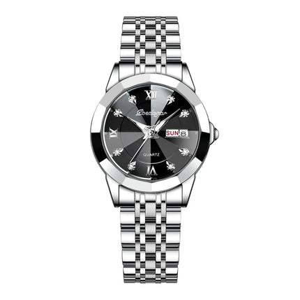 POEDAGAR orologi da donna di marca di lusso impermeabile luminoso data settimana orologio al quarzo per donna orologio da donna di moda in acciaio inossidabile platinumshop