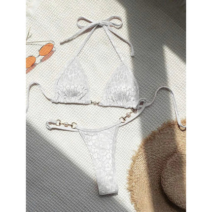 S-XL Leopard Halter Mini Micro Perizoma Bikini Donna Costumi da bagno Costume da bagno femminile Bikini a due pezzi Bagnante Costume da bagno Swim V5207 platinumshop