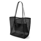 Borsa da Spiaggia Grande Capacità per Donna - Borsa a Spalla in Poliestere Intrecciato Resistente con Parte Superiore Aperta per Viaggi e Shopping