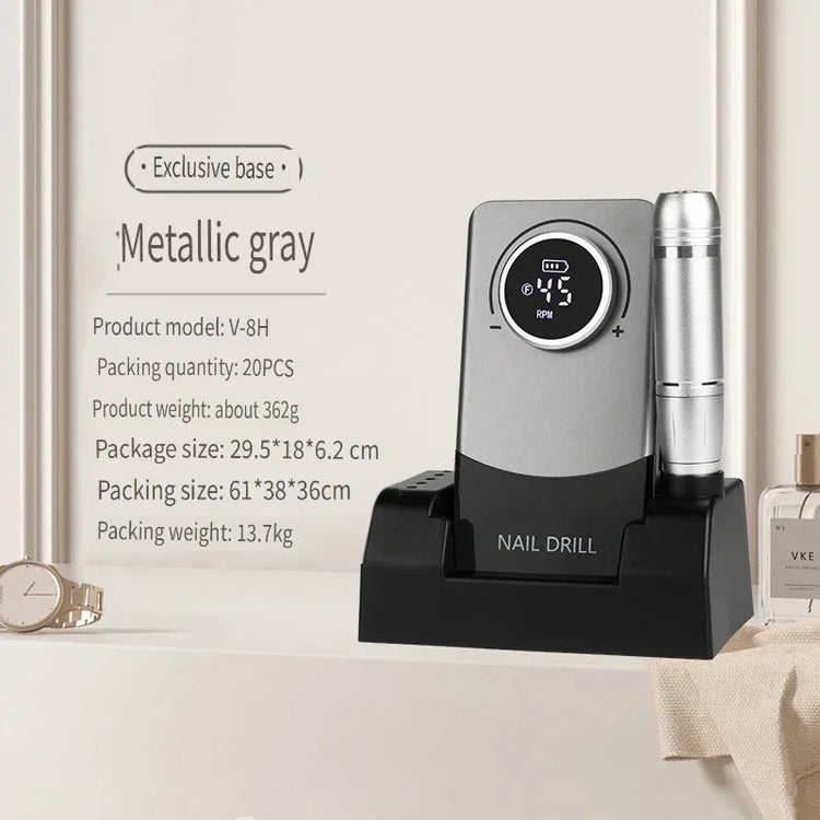 Wireless Portable Rechargeable Electric Nail Polishing Machine New Cordless Nail Surface Polisher Gel Nail Remover Professional Home Salon Manicure Pedicure Care Tool For DIY Nail Art Design