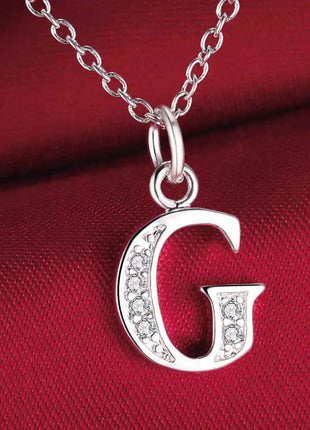 26 Letters 925 Sterling Silver Necklace Pendant Zircon For Women Exquisite Student Girlfriend Jewelry Accessories Wedding Gift PlatiNum
