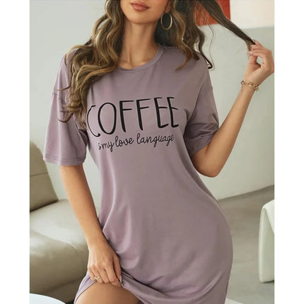 Camicia da notte in seta di latte camicia da notte da donna manica corta camicie da notte in cartone animato dolce pigiameria Casual pigiama Sleepdress