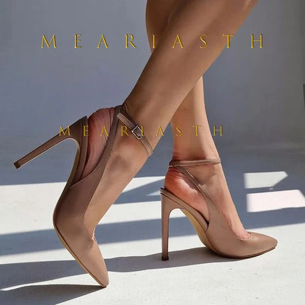 2025 Sandali a punta sexy con tacco ultra alto eleganti sandali estivi in vernice con reggicalze tacchi alti abito alla moda scarpe da donna per banchetti