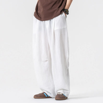 Pantaloni Leggeri e Sottili da Uomo, Traspiranti, Tinta Unita, Stile Harajuku, Gamba Larga, Casual, Oversize, Moda Harem, Streetwear Maschile