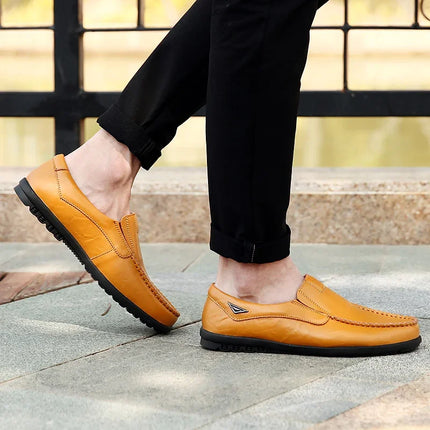 Scarpe Casual da Uomo in Vera Pelle di Lusso, Mocassini Estivi Cuciti a Mano, Traspiranti, Slip-on, Scarpe da Guida, Taglia Grande 47