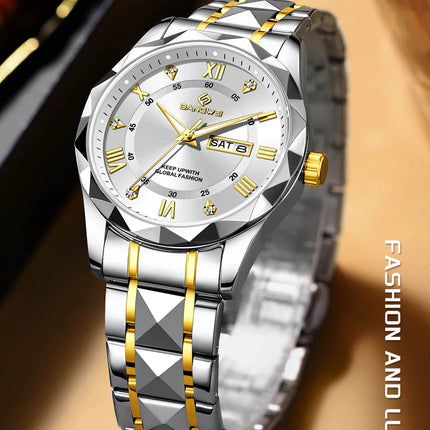 BANGWEI Orologio da donna elegante e lussuoso al quarzo, orologio da polso classico e semplice in acciaio inossidabile, con data automatica, impermeabile, con diamanti platinumshop