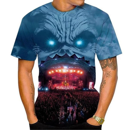 Custom T-shirt Nostalgic Fashion 3D Printed Heavy Metal Music Devil Cool Summer Fashion