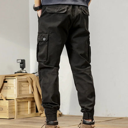 2023 New Multi-Pockets Spring Summer Cargo Pants Men Streetwear Zipper Leg Skinny Work Joggers Cotton Casual Tactical Trousers