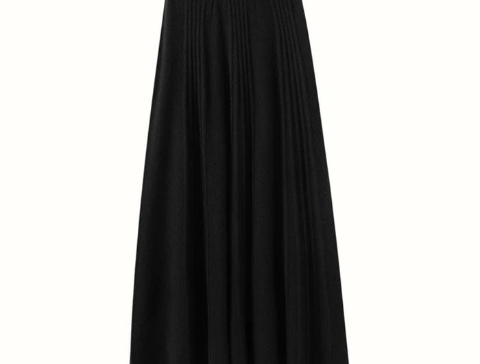 Women's Simple Loose Tight Waistbands Half-Length Skirt 100% Cashmere Autumn Winter Warm Soft Elegant Casual Fashion Bottoms PlatiNum