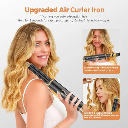 5 in 1 Blow Dryer Brush, Upgrade Hair Dryer Brush Air Curling Wrap Styler, Ionic Round Brush Blow Dryer for Women, Hot Air Brush Hair Styling Tools