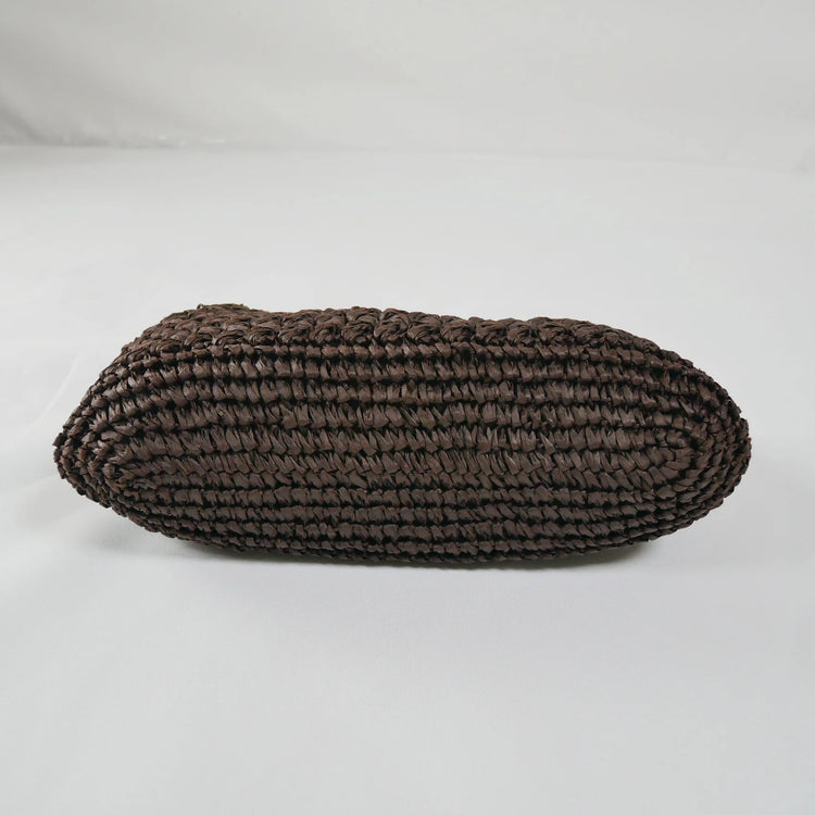 Fashion Straw Clip Shell Clutch Bag for Women Designer Paper Woven Handbags Casual vintage Handmade Summer Beach Bag 2025 PlatiNum