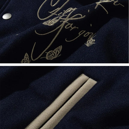 Man Baseball Jacket Winter Letter Embroidery Varsity Jacket Women American Vintage Coat Warm Fashion Hip Hop Original Original