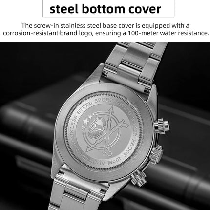 ADDIESDIVE 2026 New Luxury Men Chronograph VK64 Watch Waterproof 100m Ceramic Bezel BGW9 Luminous 316L Steel Quartz Watch AD2520
