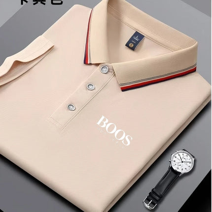 New men's short-sleeved embroidered polo shirt, casual and elegant, fashionable, breathable, comfortable, and versatile.