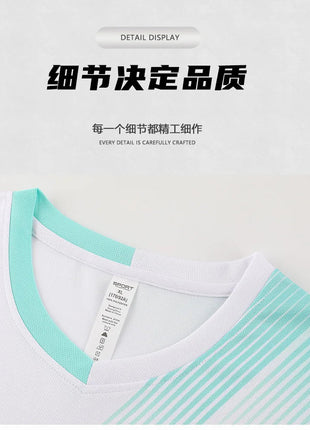 Men's T-shirt And Shorts Set Summer Men's Tennis Short Sleeve T-shirt Stylish And Comfortable Badminton Training Shorts PlatiNum