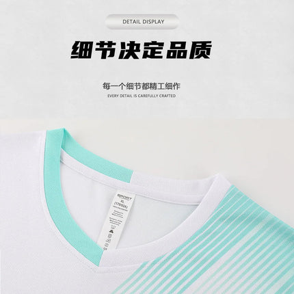 Men's T-shirt And Shorts Set Summer Men's Tennis Short Sleeve T-shirt Stylish And Comfortable Badminton Training Shorts PlatiNum