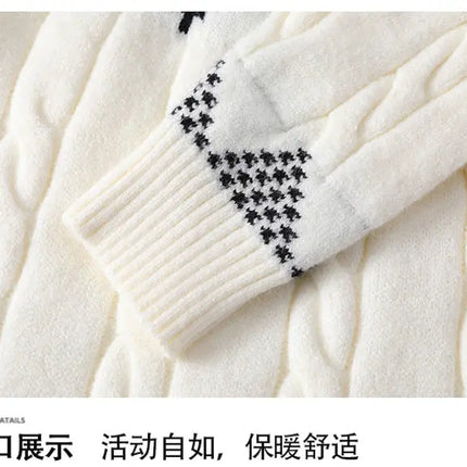 Legible Autumn and Winter Casual Sweaters Men Round Neck Collar Knitted Pullovers Male Loose Sweater Man