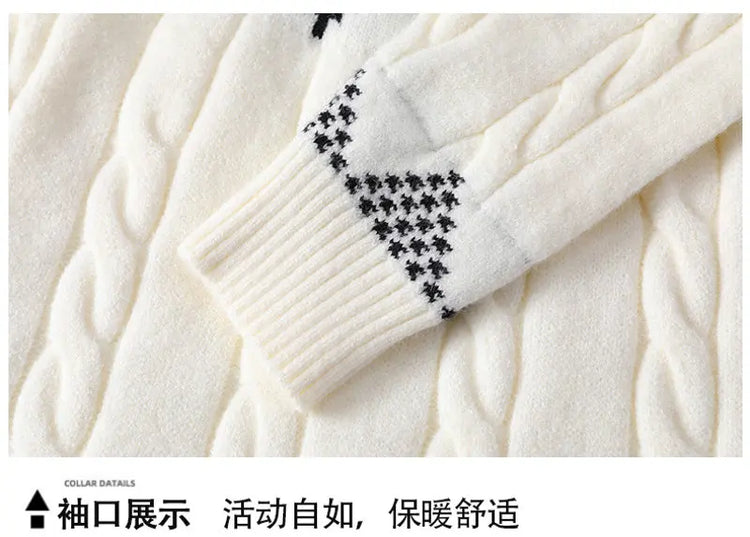 Legible Autumn and Winter Casual Sweaters Men Round Neck Collar Knitted Pullovers Male Loose Sweater Man