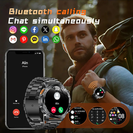 2025 Uomini Schermo AMOLED da 1,7 pollici Astuto Della Vigilanza 1000mAh Batteria Frequenza Cardiaca Chiamata Bluetooth NFC GPS Tracker Sport Fitness Orologi Nuovo platinumshop