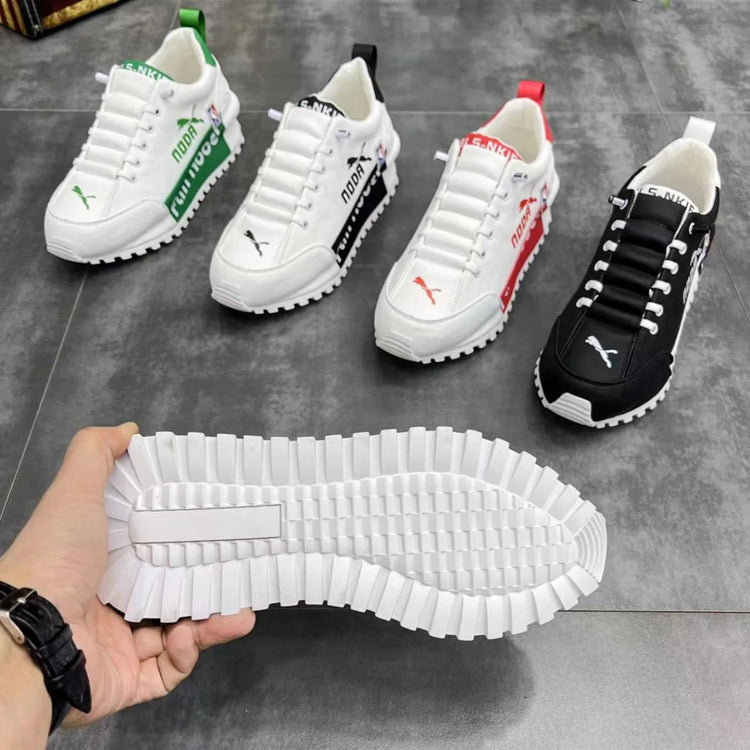 2026 New Men's Black Breathable Casual Shoes High Street Men's Lace-up Wear-resistant Casual Shoes Men's Shoes