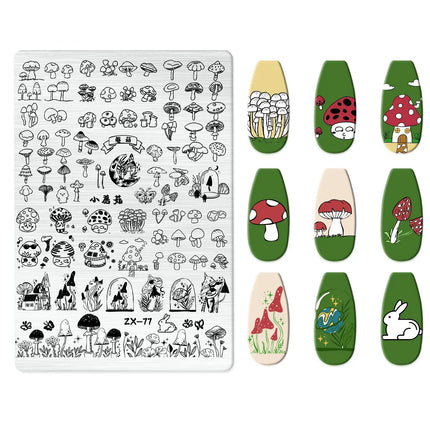 Flowers Love Nail Stamping Newspaper Splice Theme Irregular Stamping Plates Letter Nail Art Printing Stencil Tool Big Size Tools