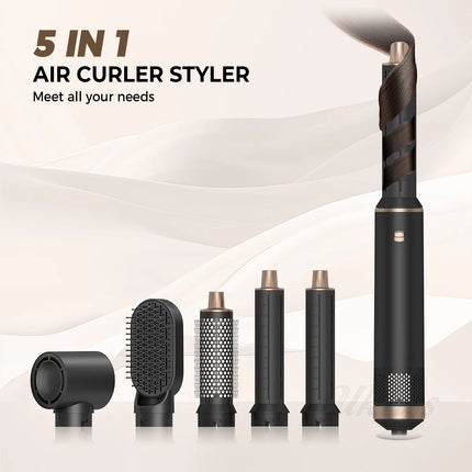 Multi-Functional 5-in-1 Hair Dryer Styler Hot Air Brush Detachable Round Paddle Comb Straighten And Curl Hair Home Styling Tool