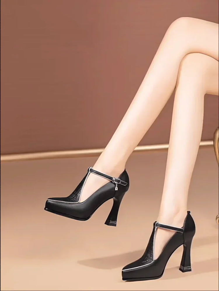 Scarpe sexy con tacco alto da donna sandali da festa con punta a punta estate 2024 abito alla moda scarpe eleganti pompe con plateau di tendenza Femme Zapatos