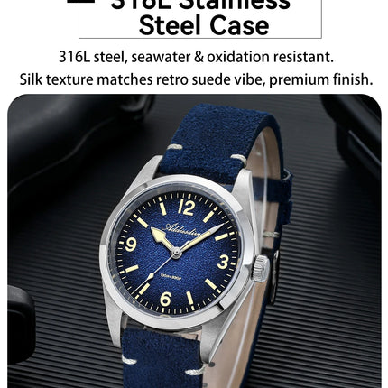 ADDIESDIVE New Quartz Watch Luxury Sapphire 2035 Movement 36mm Men Watch C3 Luminous Diving 100m Waterproof 316L Stainless Steel