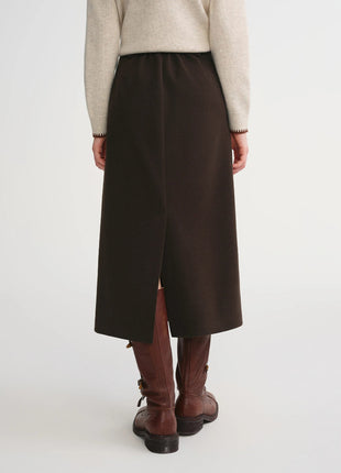 DUSHU Classic Long and Short Elastic Waist A-line Skirt 2025 Winter Skirt for Women Solid Simple Commuting Office Ladies College PlatiNum