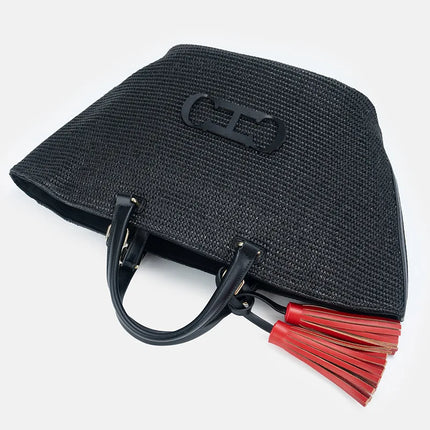 2026SS Eco-friendly Woven Straw Bucket Bag, Large Capacity, Beach Bag, Women's Shoulder Bag for Shopping