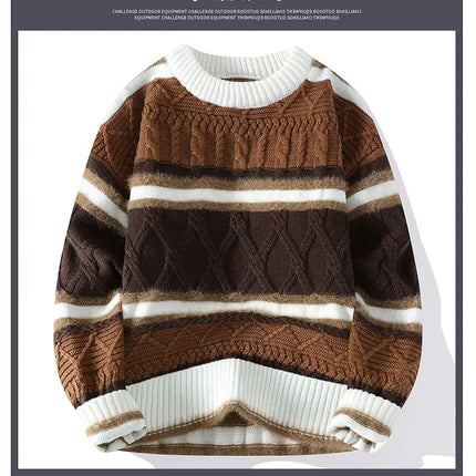 2024 winter new arrival korean style thicken mens warm sweater men fashion sweaters Men's wool pullovers male full size M-3XL