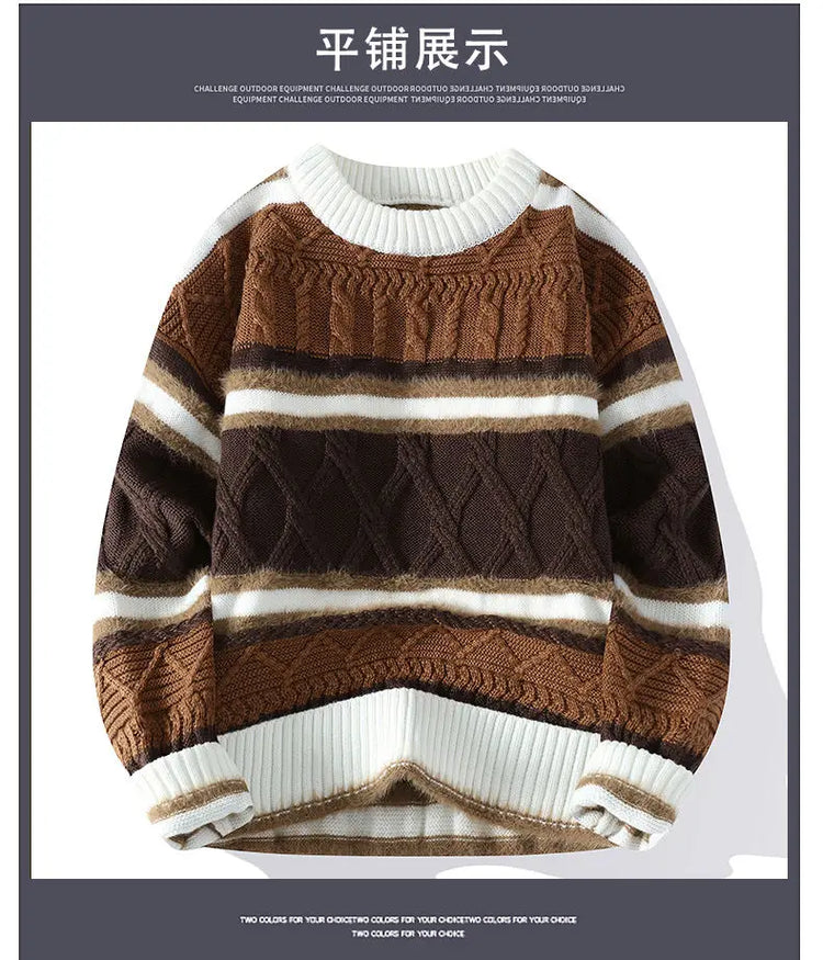 2024 winter new arrival korean style thicken mens warm sweater men fashion sweaters Men's wool pullovers male full size M-3XL