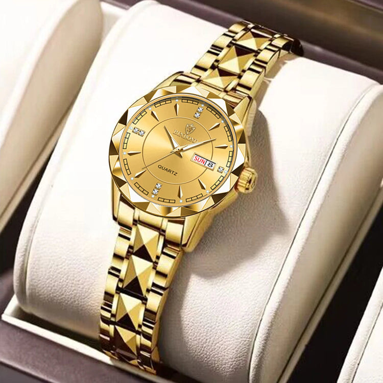 BINBONG Orologi da donna Orologio al quarzo da donna di moda di lusso Orologio da polso in acciaio inossidabile con data luminosa impermeabile Regalo per gli amanti della fidanzata platinumshop