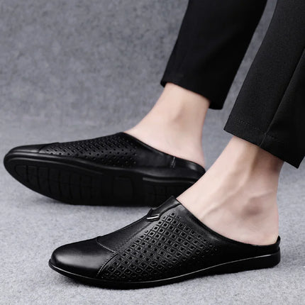 2024 Adulto Estate Mezza Trascinare Piselli In Pelle Mens Scarpe Da Guida Penny Mocassini da Uomo Mocassini Uomo Muli Tenis Masculino Bianco