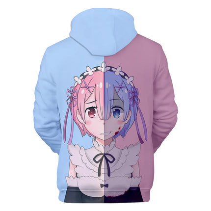 Harajuku Hip Hop Comfortable Re ZERO Rem Ram 3D print Hoodies Sweatshirts Men/Women Sweatshirt Adult/Child Casual Pullovers