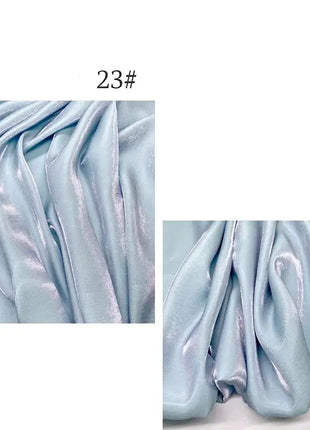 Tessuto di raso setoso in cristallo di vetro, tessuto iridescente glitterato, materiale per abiti lucidi, tessuto per indumenti lucido