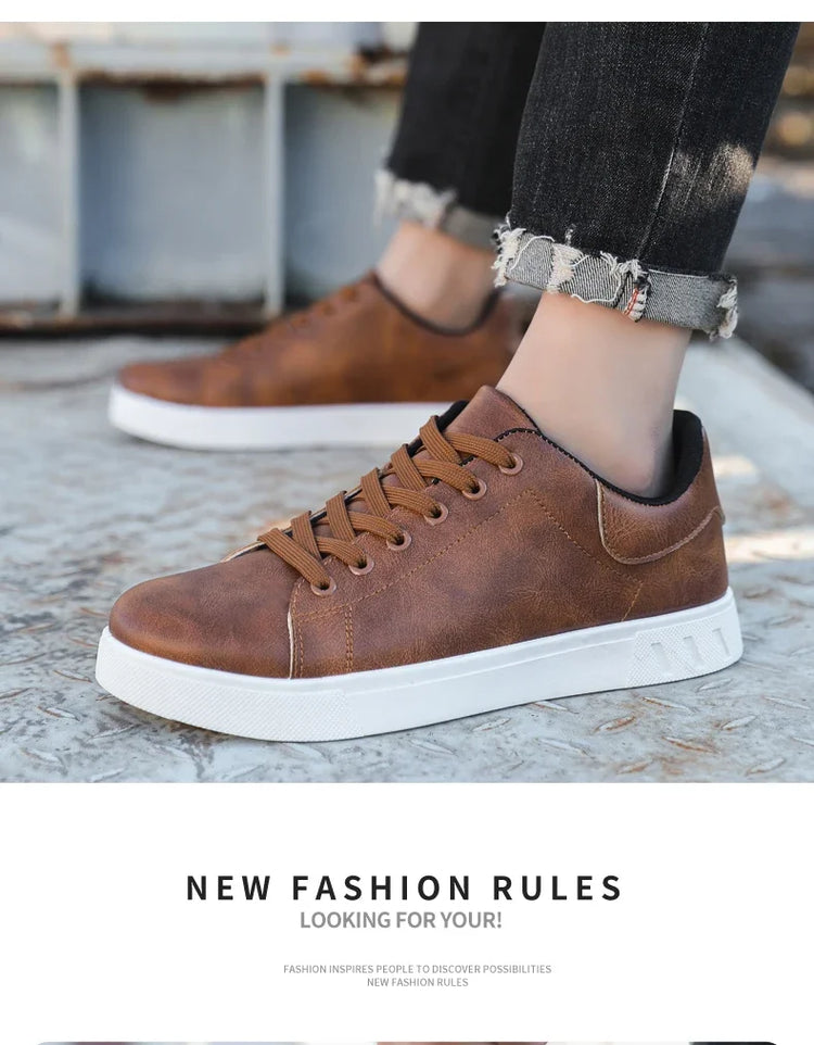 Casual Shoes Loafers British Leather Sneakers Flats Shoes Classic Men Leather Shoes Spring Summer New Trendy