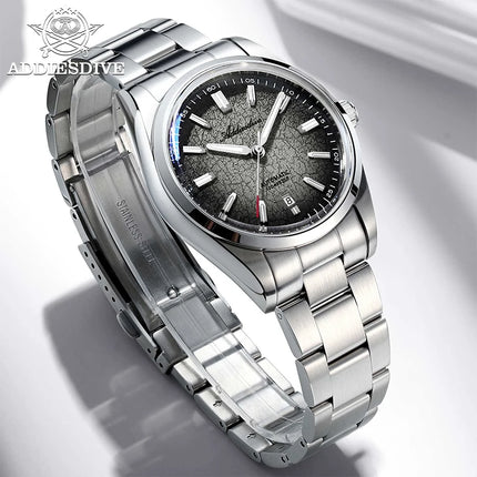 ADDIESDIVE New 2026 Luxury Men's Mechanic Quartz Analog Watch Super Luminous Steel Watch 10Bar Bubble Glass Personalized Watches