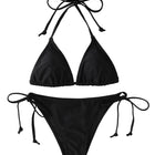 Set 2 Pezzi Bikini Sexy alla Moda per Donna, Costume da Bagno Triangolare con Laccetti, Abbigliamento da Spiaggia, Perizoma, Costume Intero Brasiliano platinumshop