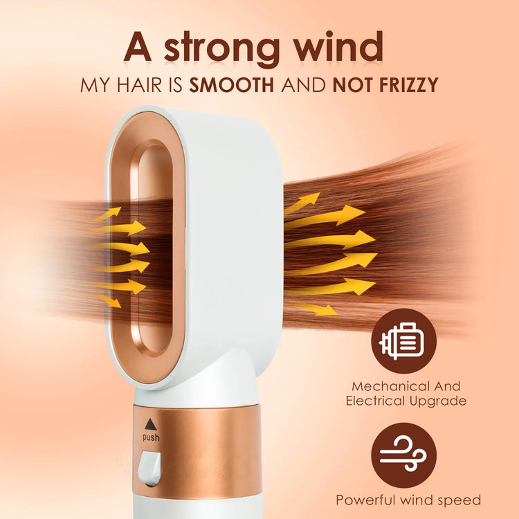 Multi Functional 5-In-1 Hot Air Comb Styling Set Including Dryer Straight Hair Brush Hair Dryer Automatic Curling Iron Gift
