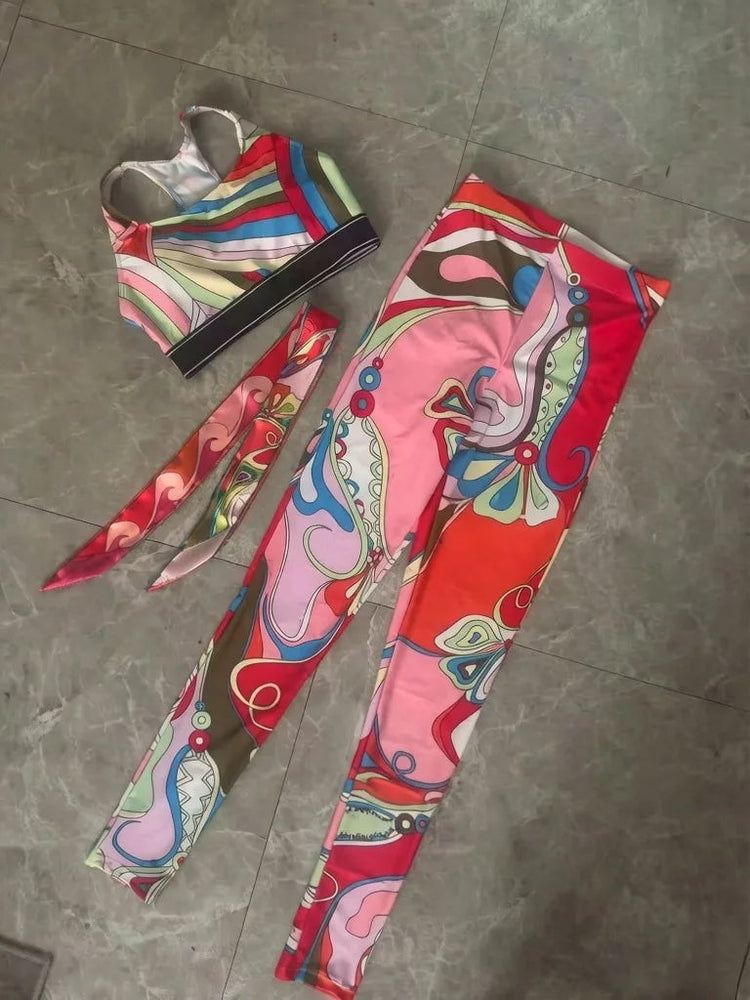 Nuovo Set Yoga da Donna 2026 con Fascia Marrone e Logo Firmato, Completo Sportivo da Donna di Marca Designer, Abbigliamento da Spiaggia platinumshop