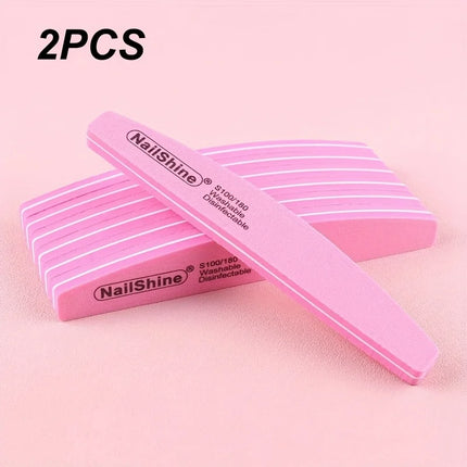 Professional Double‑sided Nail File Block Colorful Sponge Nail Polish Buffing Sanding Buffer Strip Polishing Pedicure