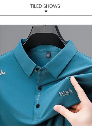 BROWON 2025 Été 2025 Tendances Polo T-shirt homme Manches courtes Anti-rides Col rabattu Mince Cool Business Tee Shirt Homme