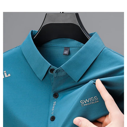 BROWON 2025 Summer 2025 Trends Polo Shirt Men's Short Sleeve Wrinkle-Resistant Turn-Down Collar Slim Cool Business Tee Shirt Homme